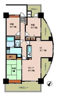 シーブリーズ東原壱番館【9階】の間取り