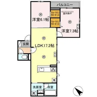 GRANCHIO南蟹屋【2階】の間取り