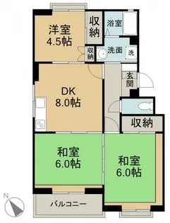 トリヴァンベール田方【304号室】の間取り