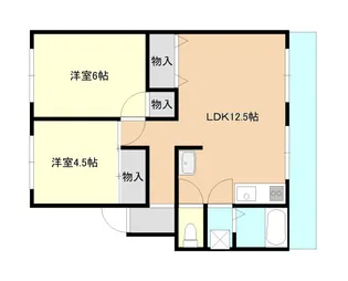 コーポ木下【302号室】の間取り