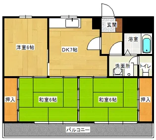 ハイコーポ矢野【2階】の間取り