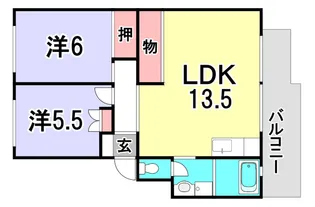 第2サンコーポ井口【1階】の間取り