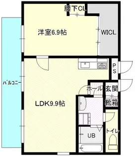 ノーブル平和大通り【9階】の間取り