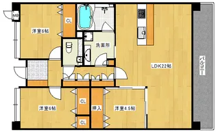 ルミナスサンシャーレ古江東【803号室】の間取り