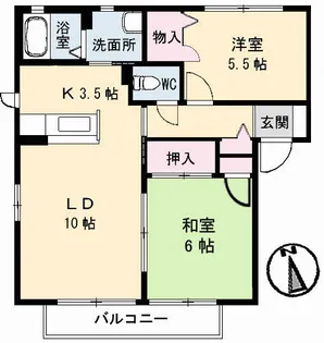 アンソレイユA棟【1階】の間取り