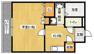 マリベール西原【1階】の間取り