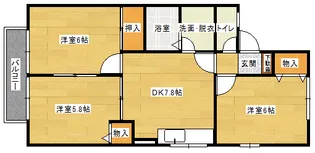 セジュール安東【103号室】の間取り