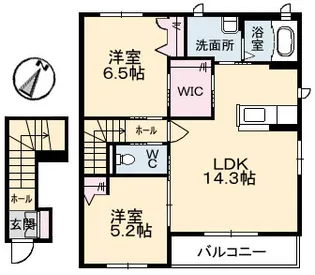 T’SハウスA棟【2階】の間取り