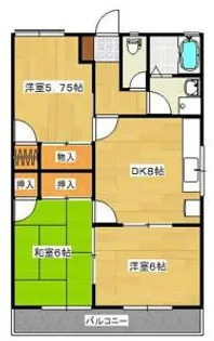 セジュールNAKAMURAの間取り