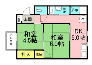 沖原アパート【203号室】の間取り