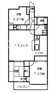 ホウライツルビル【703号室】の間取り