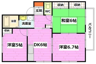 シャルムエイトB棟【1階】の間取り