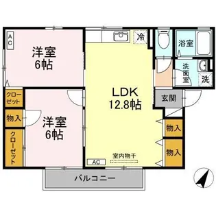 セジュール中相田2棟【1階】の間取り