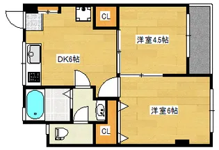 サンハイツ庚午【302号室】の間取り