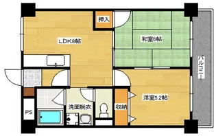 ラシュレ玉下【9階】の間取り