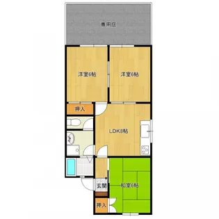 ジュネス新田B棟【103号室】の間取り