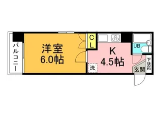 メゾンダイアナイン皆実【304号室】の間取り
