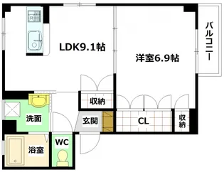 グレースコート矢賀【2階】の間取り