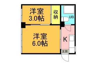 二葉ビルB棟【203号室】の間取り