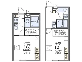 レオパレスセジュール藤の間取り