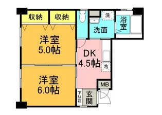 エオス竹屋町【6階】の間取り