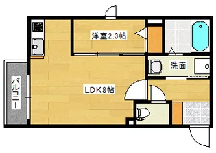月光南観音参番館【3階】の間取り