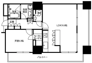 アーバンビューグランドタワー【16階】の間取り