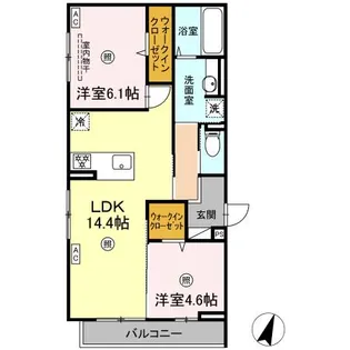 チェリーカーサ西原【3階】の間取り