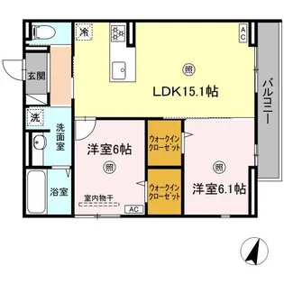 フェリーチェ西原【2階】の間取り