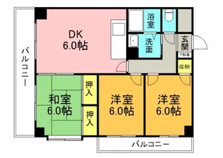 パラシオン舟入【302号室】の間取り