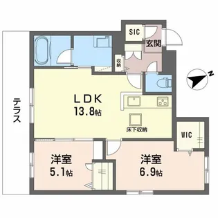 Adonis長束【103号室】の間取り