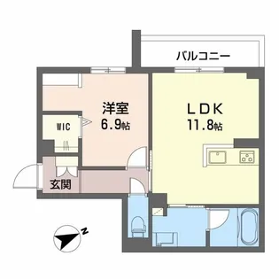 Adonis長束【201号室】の間取り