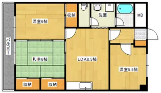ロイヤルビュー【5階】の間取り