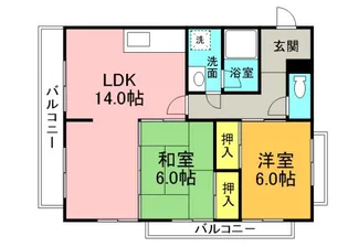 カルチェ川内NO.2【2階】の間取り