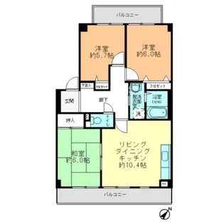 フォブール片桐【2階】の間取り