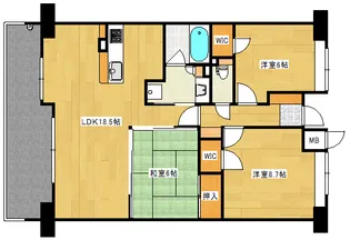 パークヒルズ己斐西町【6階】の間取り