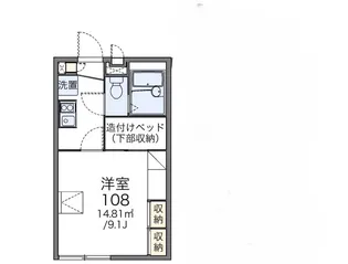 レオパレスセジュール藤【1階】の間取り