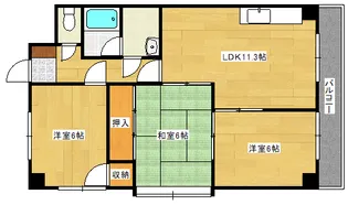 ハイタウン堀田【7階】の間取り
