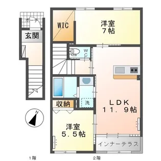 カーサ牛田本町の間取り