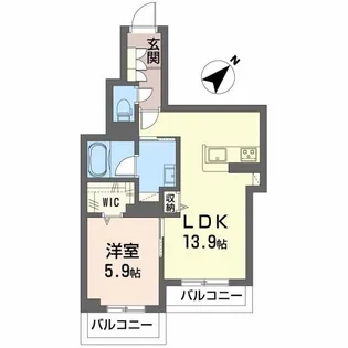 フィグ古江東町A【2階】の間取り