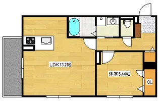 リバージュ中広【1階】の間取り