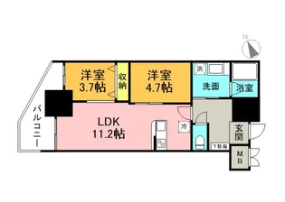 MerryGate東白島【9階】の間取り