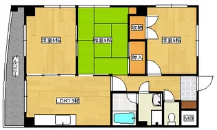 クオーレ羽衣【3階号室】の間取り