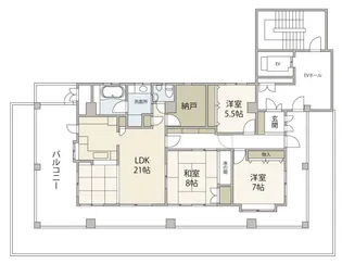 ISTYLEFunairi【11階】の間取り