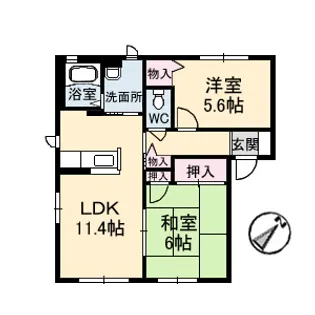 ハピネスKB棟【1階】の間取り
