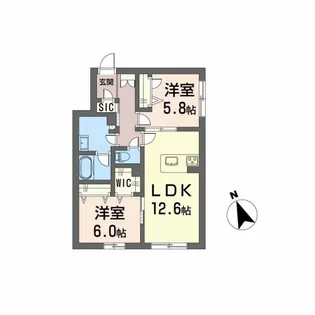 メゾンドノアール【102号室】の間取り