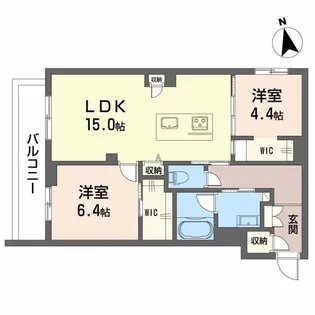 リバーサイドクレド【2階】の間取り