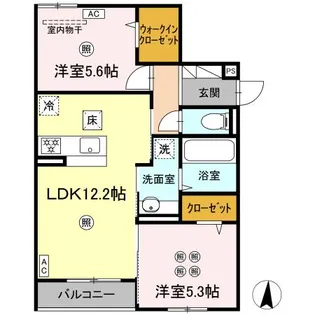 セジュールピア吉島【1階】の間取り