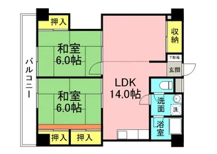 サニーヒル江波【4階】の間取り