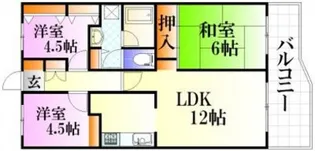 田方パークマンションA棟【2階】の間取り